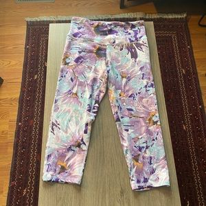 Purple Floral Abstract Champion Workout Capris
